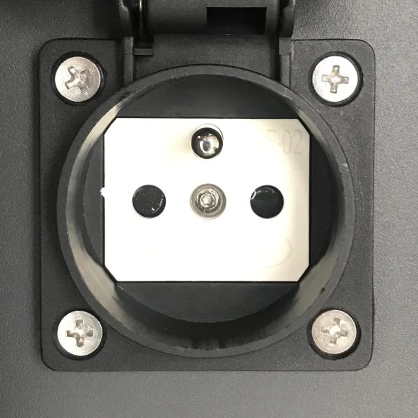 Lucide POWERPOINT - Buitenstopcontact zuil - Stopcontacten met penaarde - Type E -  FR, BE, POL, SVK & CZE norm - Ø 10 cm - IP44 ? Antraciet - detail 5